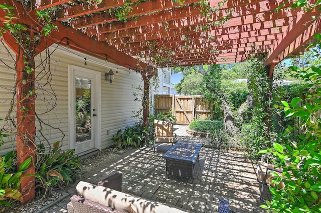 view of patio with a pergola