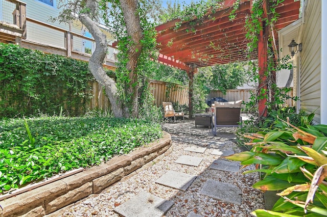 view of patio / terrace featuring a pergola