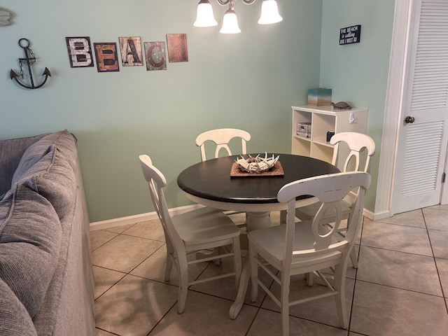 view of tiled dining room