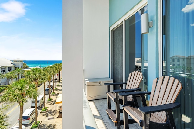 balcony with a water view