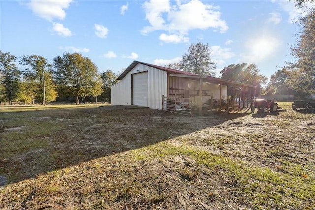 exterior space featuring a garage