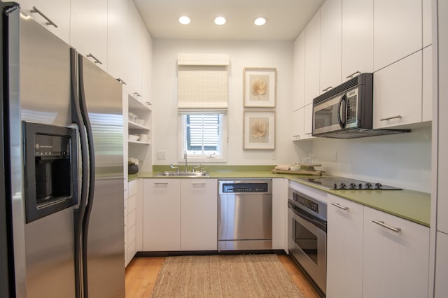 kitchen featuring white cabinetry, sink, and stainless steel appliances