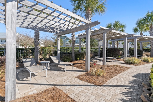 view of patio / terrace with a pergola