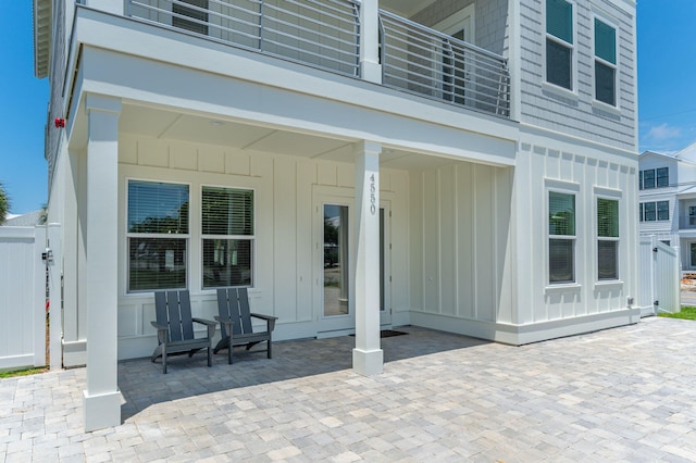 exterior space with a balcony