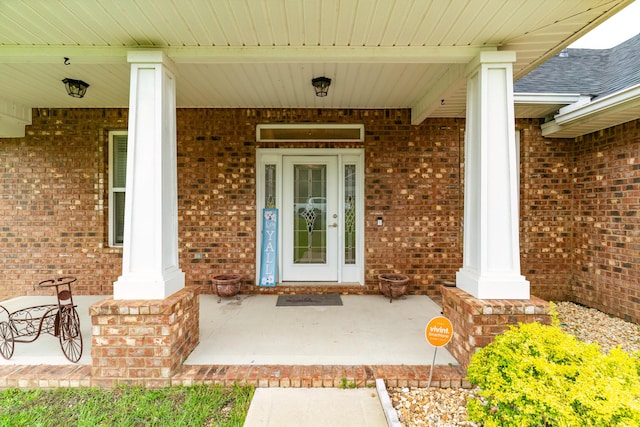 property entrance with a porch