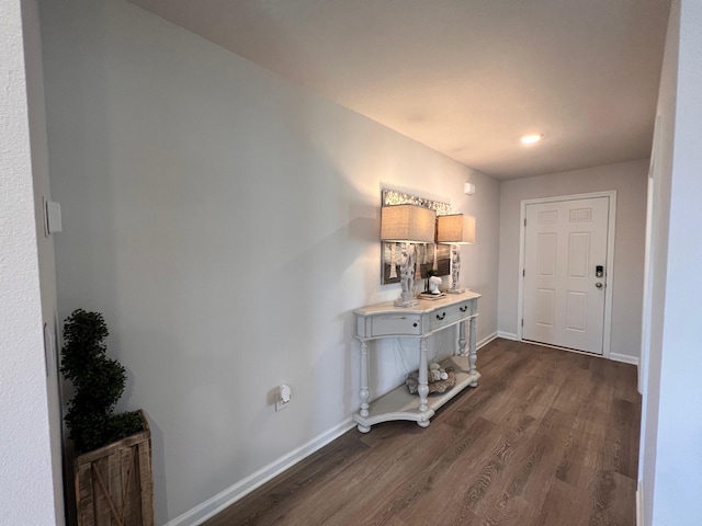 interior space featuring dark wood-type flooring