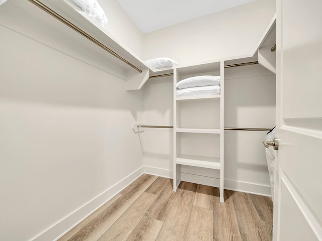 spacious closet featuring hardwood / wood-style floors