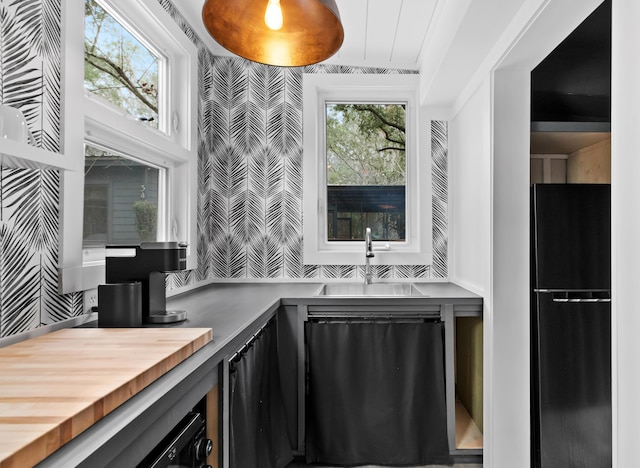 interior space with plenty of natural light and sink