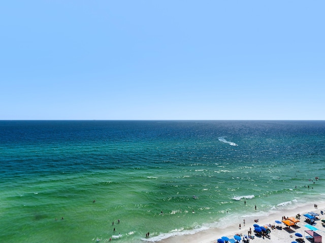 view of water feature featuring a beach view