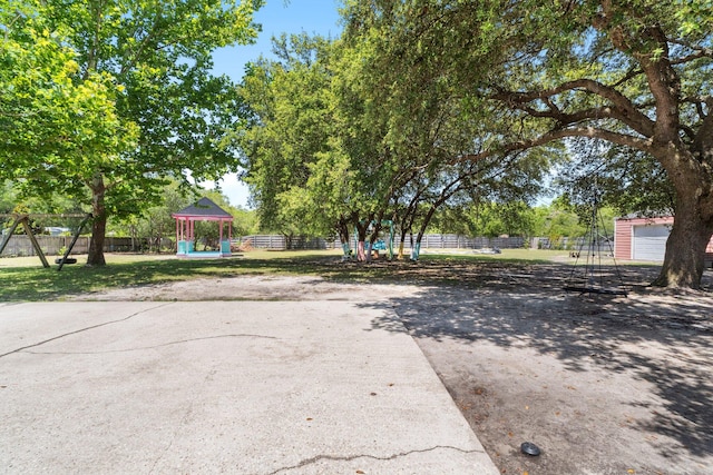 view of yard with a gazebo