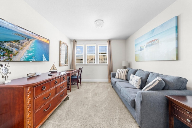 view of carpeted home office