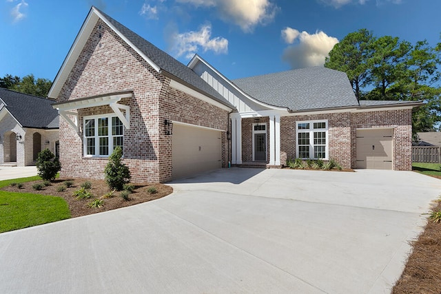 view of front facade featuring a garage