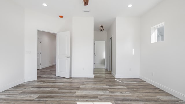 unfurnished bedroom with light hardwood / wood-style flooring