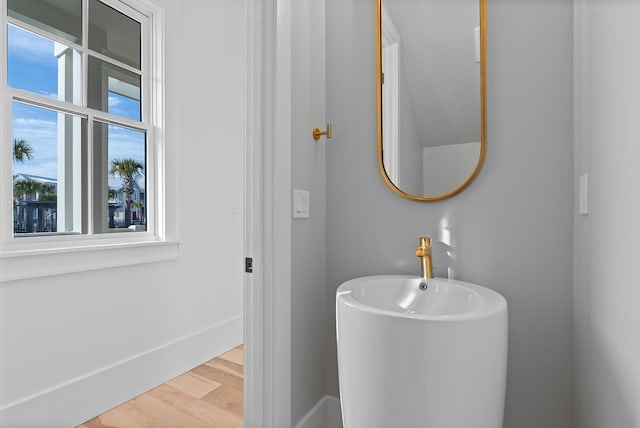 bathroom featuring hardwood / wood-style floors