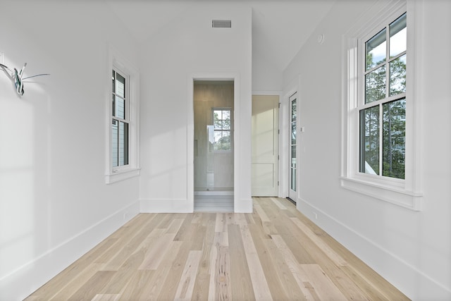 unfurnished room featuring light hardwood / wood-style flooring