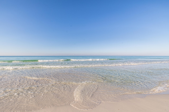 view of water feature with a view of the beach