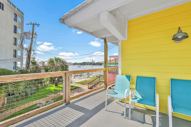 balcony with a water view