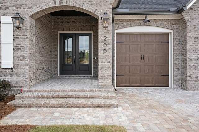 doorway to property with french doors