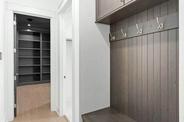 mudroom featuring light wood-type flooring