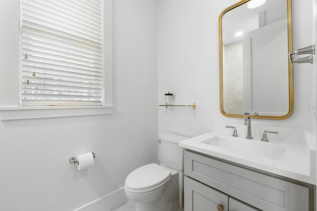 bathroom with toilet and vanity