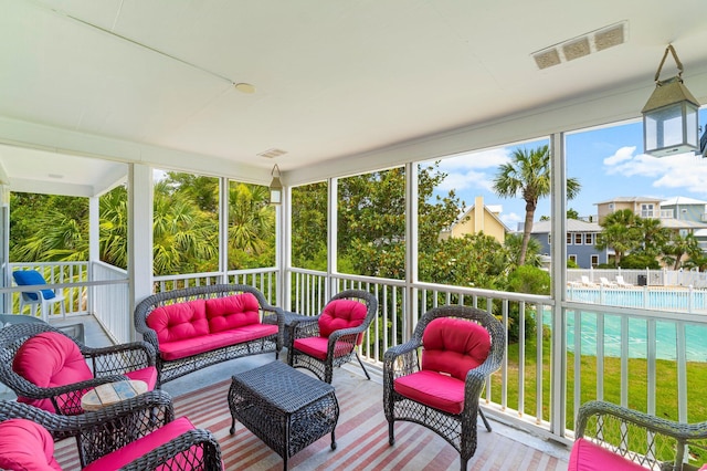 view of sunroom