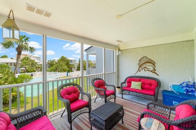 view of sunroom