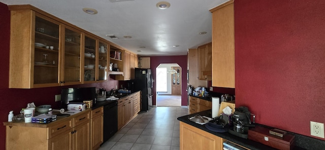 kitchen featuring black appliances