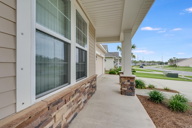 view of patio with a porch