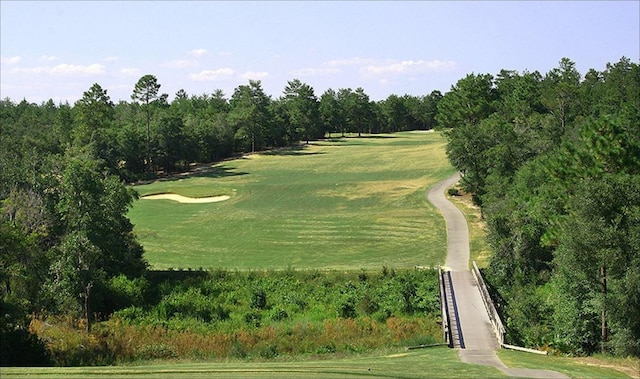 aerial view featuring view of golf course