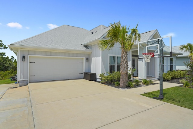 view of front of home with a garage