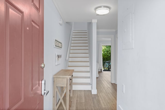 foyer featuring hardwood / wood-style flooring