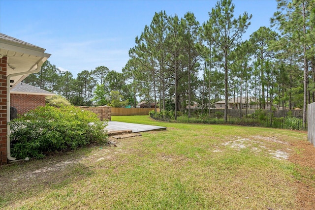 view of yard with a deck