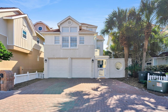 view of front of house with a garage