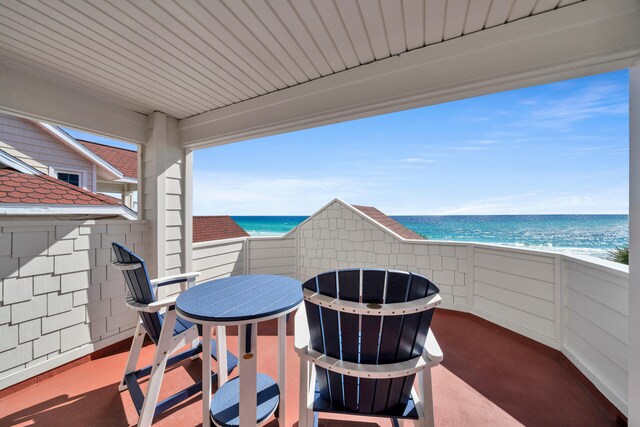 balcony with a water view