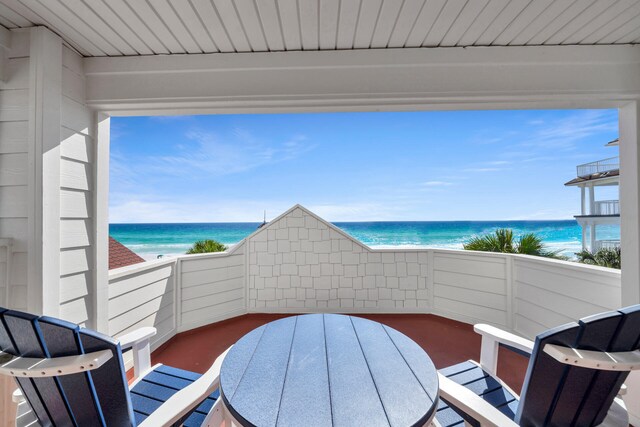 balcony with a water view