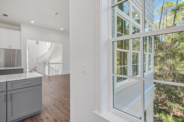 interior space featuring wood-type flooring