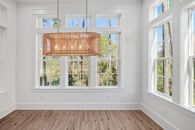 interior space with hardwood / wood-style floors