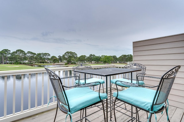 balcony with a water view