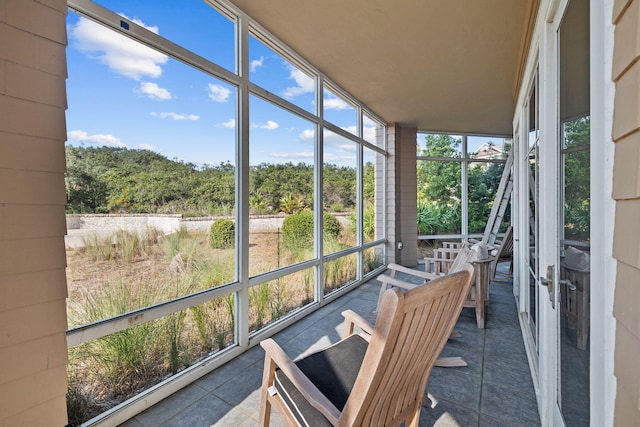 view of unfurnished sunroom