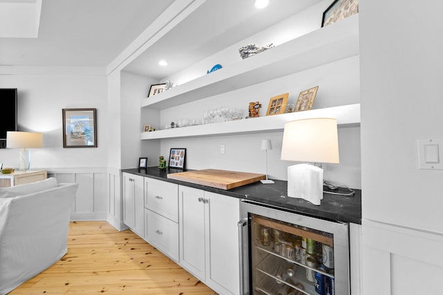 37 S Compass Point Way Unit 107, Inlet Beach, FL 32461 - bar with beverage cooler, light wood finished floors, and recessed lighting