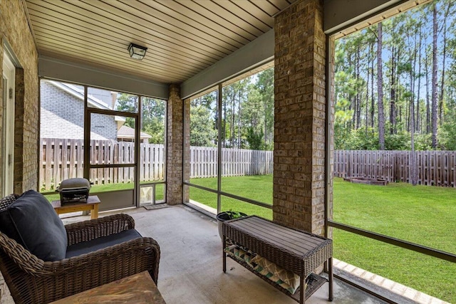 view of sunroom