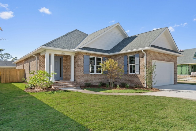 view of front of home featuring a front lawn