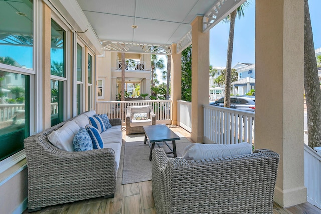 sunroom with plenty of natural light