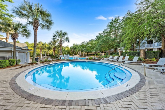 view of pool with a patio