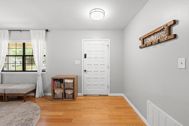 foyer entrance featuring light hardwood / wood-style flooring