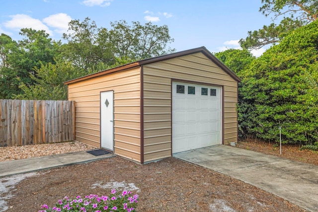 view of garage