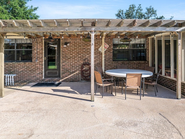 view of patio / terrace featuring a pergola