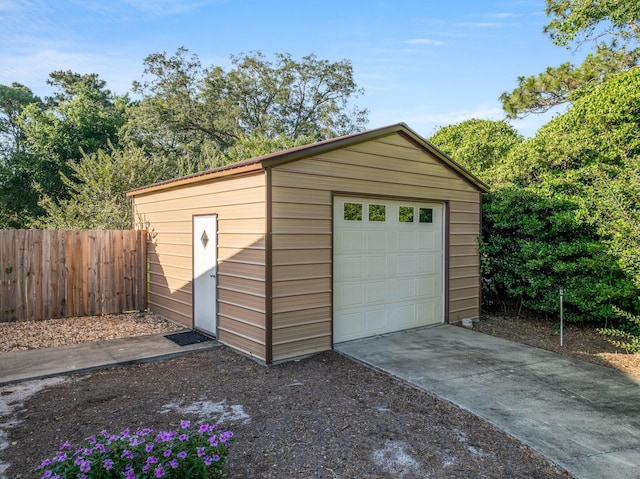 view of garage