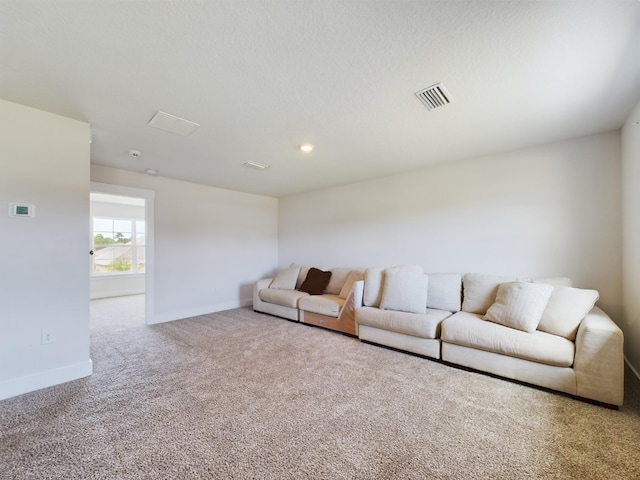 living room featuring carpet floors