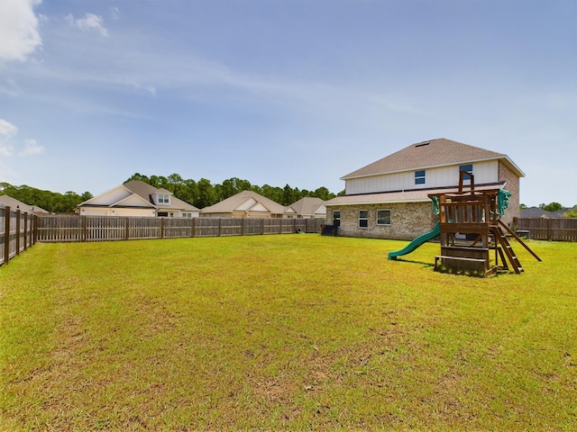 view of yard featuring a playground